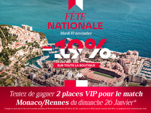 -19% off storewide for Monaco's National Day!