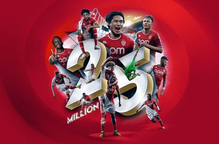 AS Monaco has passed the 25 million social media fan mark