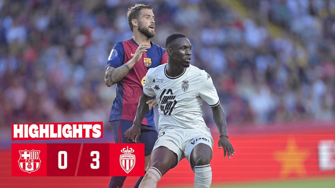 Les highlights du succès de l&rsquo;AS Monaco face au Barça dans le Trophée Joan Gamper