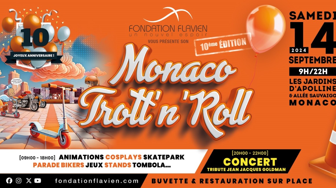 La 10ème édition du Monaco Trott'n'Roll prévue ce samedi 14 septembre