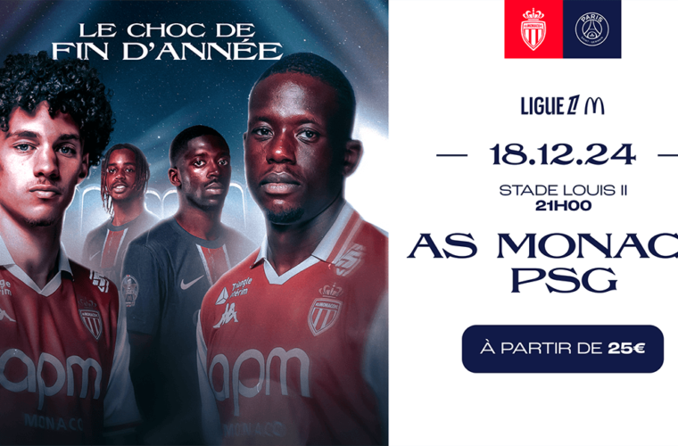 Le choc face au PSG au Stade Louis-II avancé au 18 décembre !