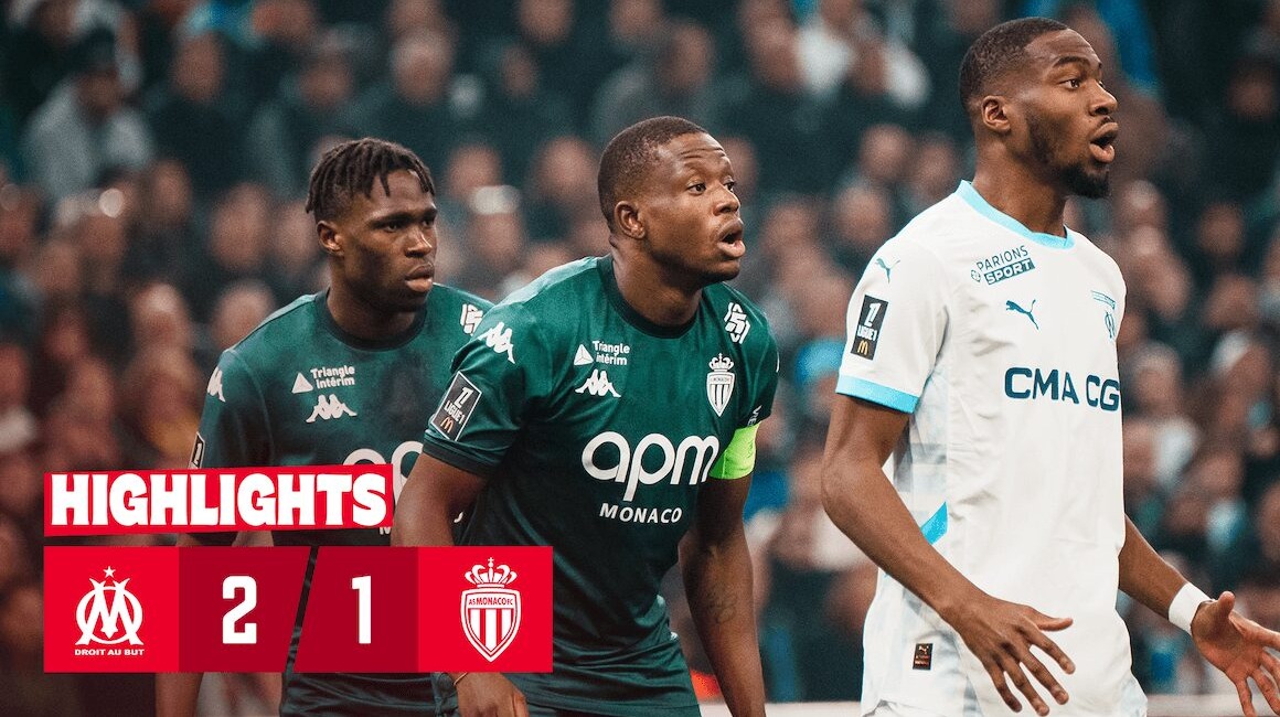 Highlights &#8211; Ligue 1, 13ª giornata: Olympique di Marsiglia 2-1 AS Monaco