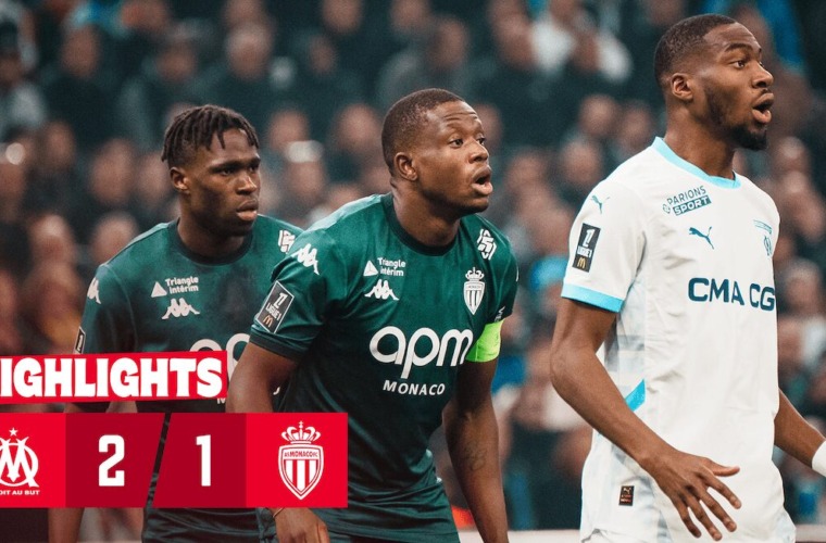 Highlights - Ligue 1, 13e journée : Olympique de Marseille 2-1 AS Monaco