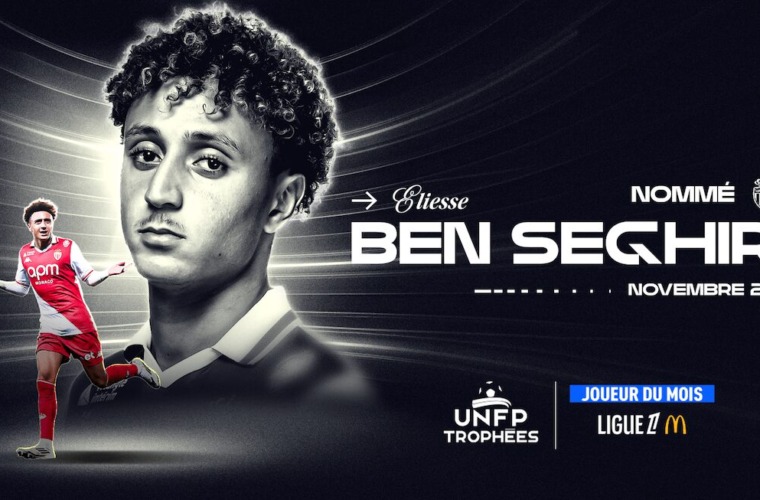 Eliesse Ben Seghir nommé pour le Trophée UNFP de novembre !